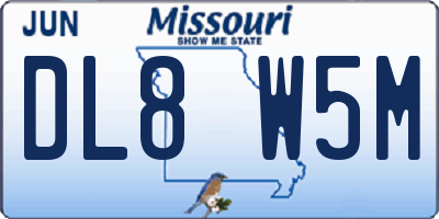 MO license plate DL8W5M
