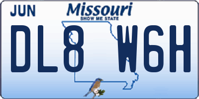 MO license plate DL8W6H