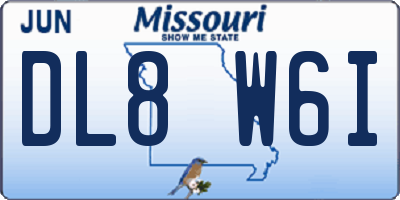 MO license plate DL8W6I