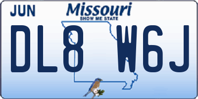 MO license plate DL8W6J