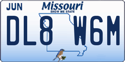 MO license plate DL8W6M