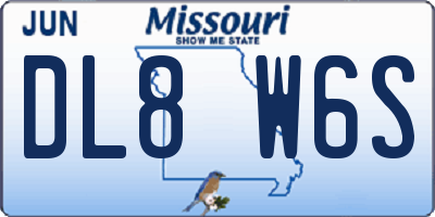 MO license plate DL8W6S