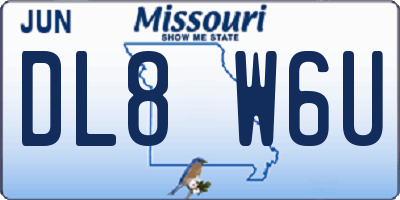 MO license plate DL8W6U