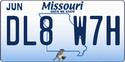 MO license plate DL8W7H