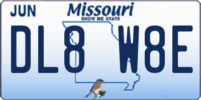 MO license plate DL8W8E