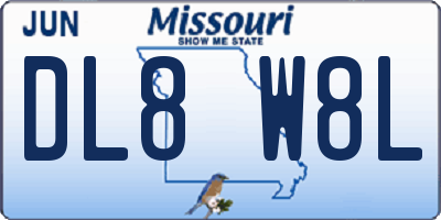 MO license plate DL8W8L