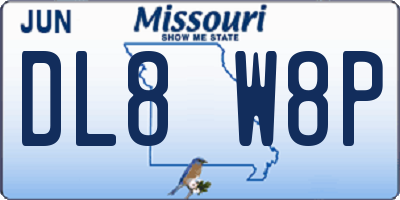 MO license plate DL8W8P