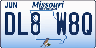 MO license plate DL8W8Q