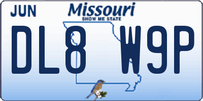 MO license plate DL8W9P