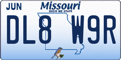 MO license plate DL8W9R