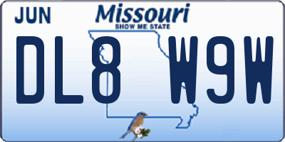 MO license plate DL8W9W