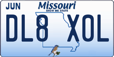 MO license plate DL8X0L