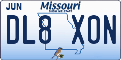 MO license plate DL8X0N