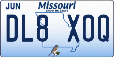 MO license plate DL8X0Q