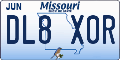 MO license plate DL8X0R