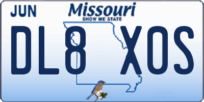 MO license plate DL8X0S