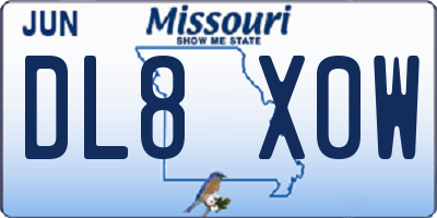 MO license plate DL8X0W