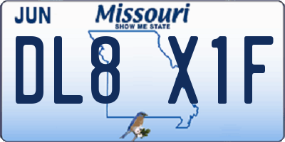 MO license plate DL8X1F