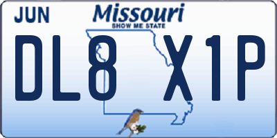 MO license plate DL8X1P