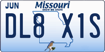 MO license plate DL8X1S