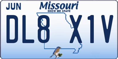 MO license plate DL8X1V