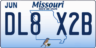 MO license plate DL8X2B