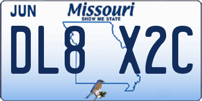MO license plate DL8X2C