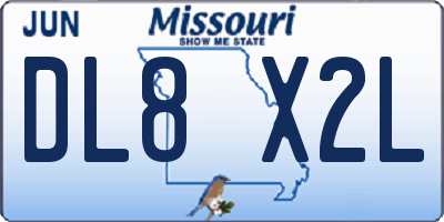 MO license plate DL8X2L
