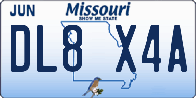 MO license plate DL8X4A