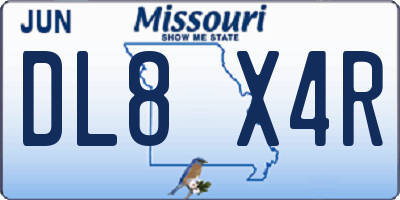 MO license plate DL8X4R