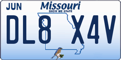 MO license plate DL8X4V