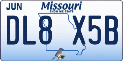 MO license plate DL8X5B