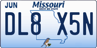 MO license plate DL8X5N