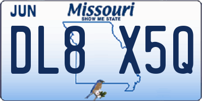 MO license plate DL8X5Q