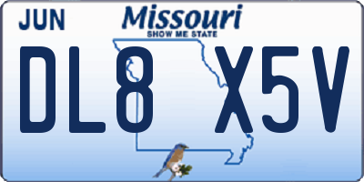 MO license plate DL8X5V