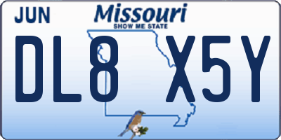 MO license plate DL8X5Y
