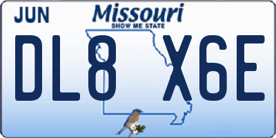 MO license plate DL8X6E