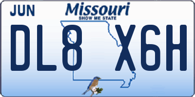 MO license plate DL8X6H