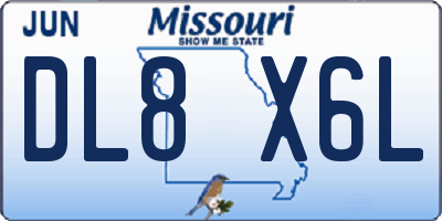 MO license plate DL8X6L