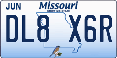 MO license plate DL8X6R