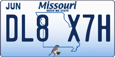 MO license plate DL8X7H