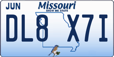MO license plate DL8X7I