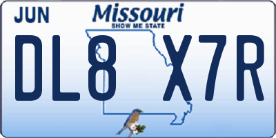 MO license plate DL8X7R