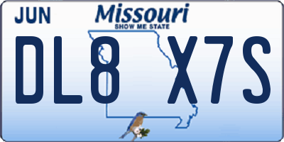 MO license plate DL8X7S