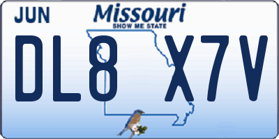 MO license plate DL8X7V