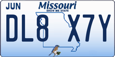 MO license plate DL8X7Y