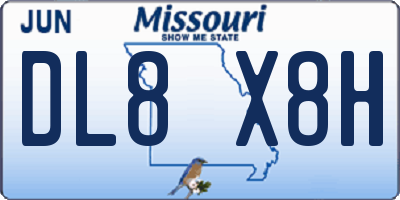 MO license plate DL8X8H