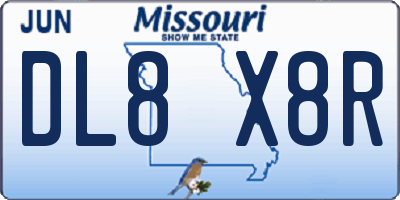 MO license plate DL8X8R