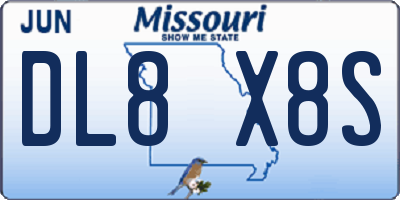 MO license plate DL8X8S