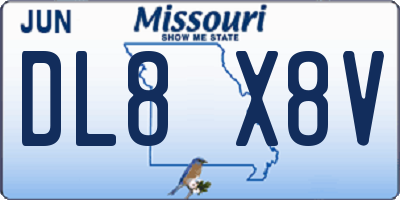 MO license plate DL8X8V